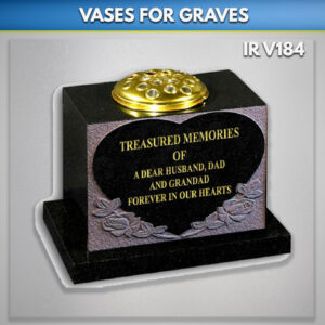 rose carved granite vases for graves